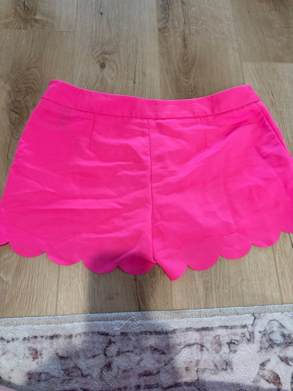 Express Hot Pink Scalloped Hem Shorts - Picture 3 of 3